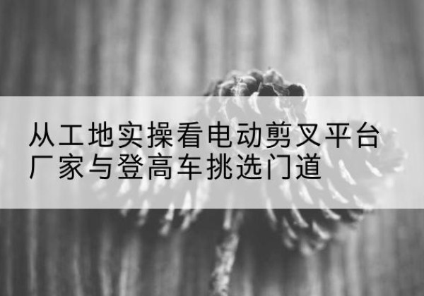 盘山电动剪叉升降平台厂家-从工地实操看电动剪叉平台厂家与登高车挑选门道
